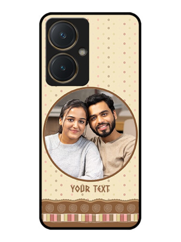 Custom Vivo Y27 Custom Glass Phone Case - Brown Dotted Mobile Case Design