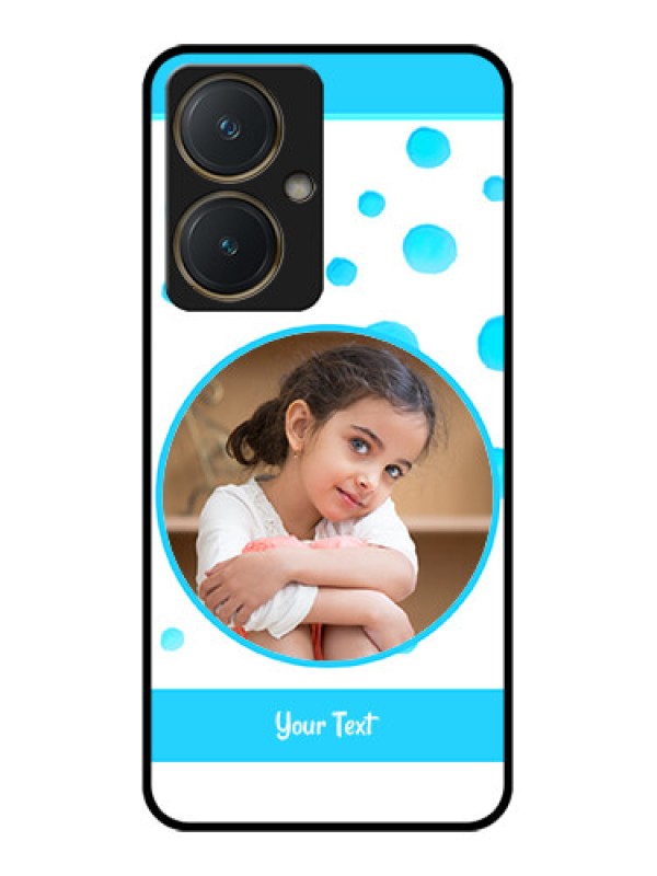 Custom Vivo Y27 Custom Glass Phone Case - Blue Bubbles Pattern Design