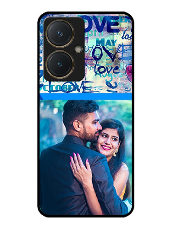 Custom Vivo Y27 Custom Glass Phone Case - Colorful Love Design