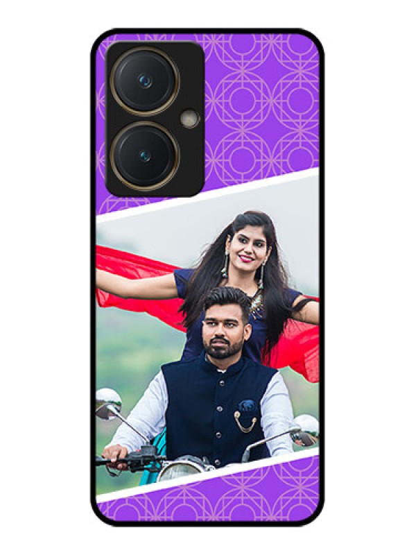 Custom Vivo Y27 Custom Glass Phone Case - Violet Color Pattern Design