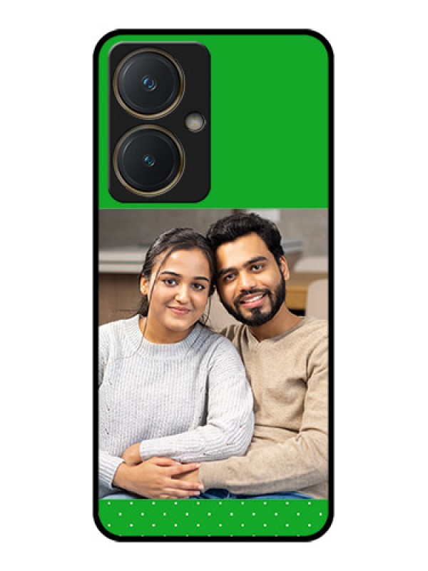Custom Vivo Y27 Custom Glass Phone Case - Green Pattern Design