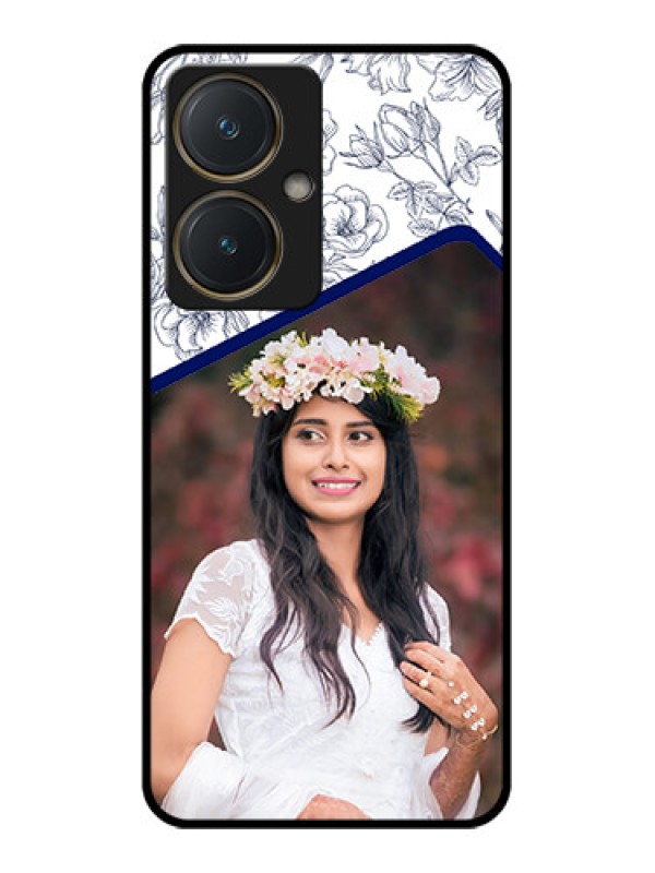Custom Vivo Y27 Custom Glass Phone Case - Classy Floral Design