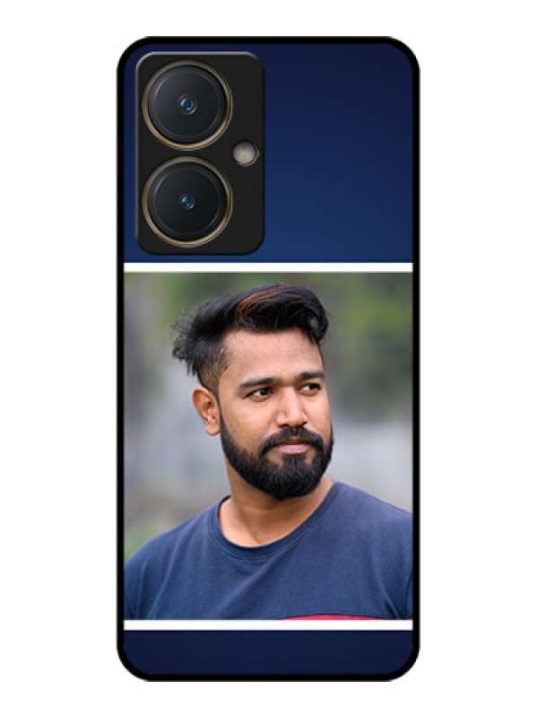 Custom Vivo Y27 Custom Glass Phone Case - Simple Royal Blue Design