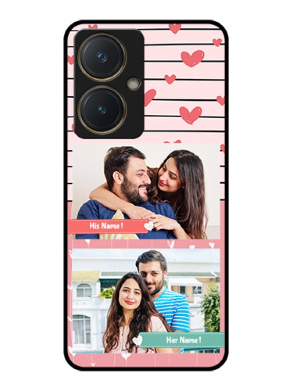 Custom Vivo Y27 Custom Glass Phone Case - Photo With Heart Design
