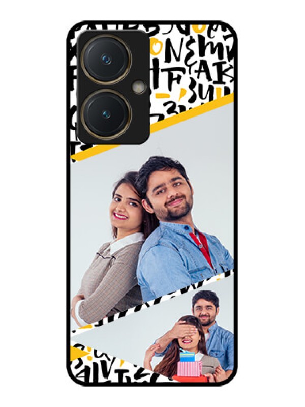 Custom Vivo Y27 Custom Glass Phone Case - Letters Pattern Design
