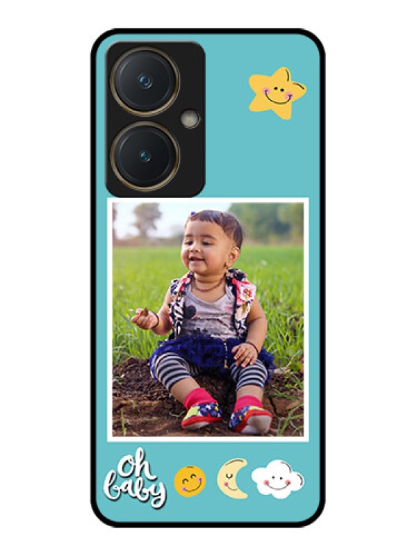 Custom Vivo Y27 Custom Glass Phone Case - Smiley Kids Stars Design