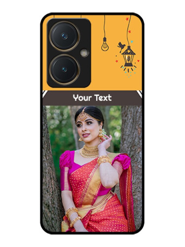 Custom Vivo Y27 Custom Glass Phone Case - With Family Picture And Icons