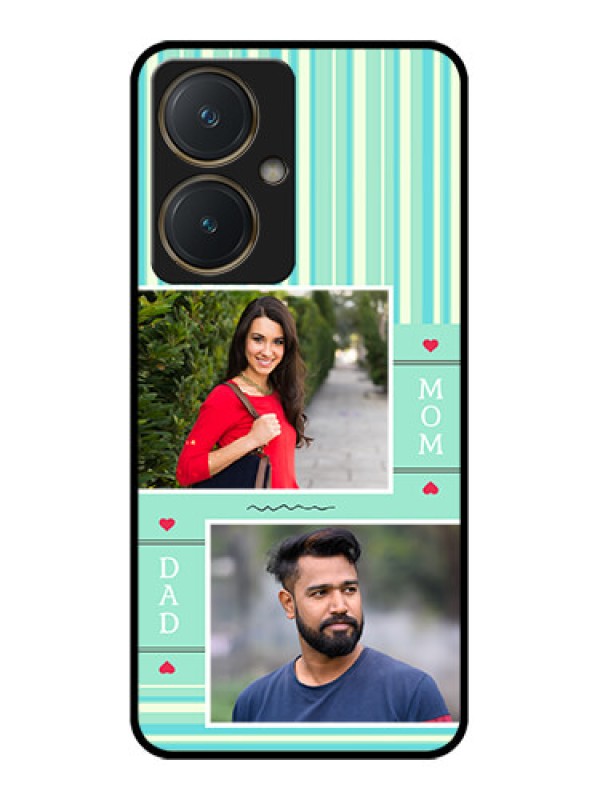 Custom Vivo Y27 Custom Glass Phone Case - Mom & Dad Pic Design