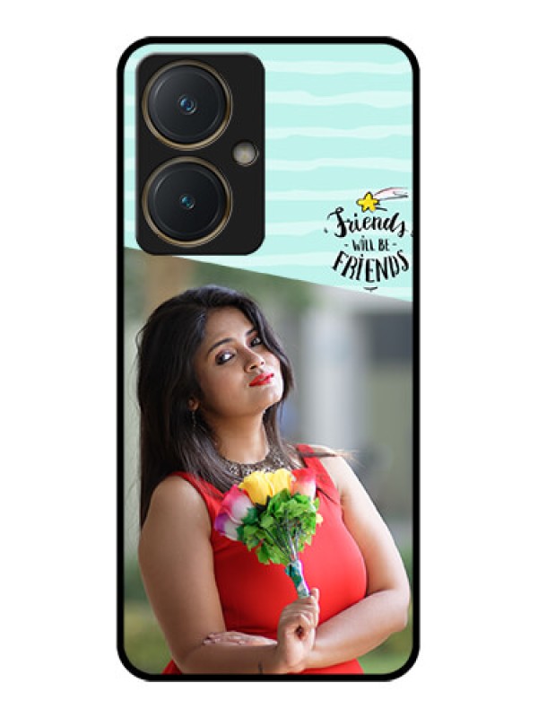 Custom Vivo Y27 Custom Glass Phone Case - Friends Picture Icon Design