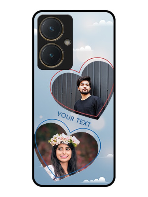 Custom Vivo Y27 Custom Glass Phone Case - Blue Color Couple Design