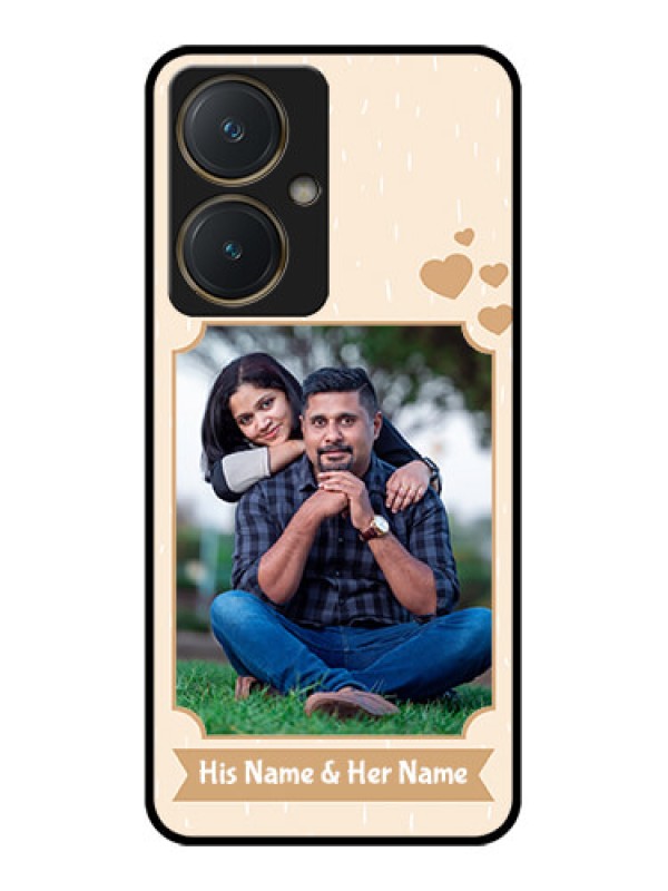 Custom Vivo Y27 Custom Glass Phone Case - With Confetti Love Design
