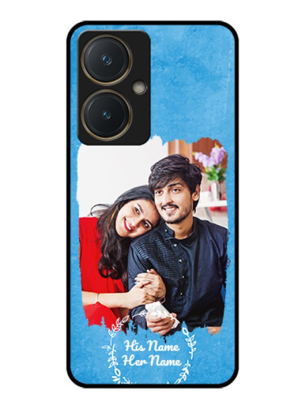 Custom Vivo Y27 Custom Glass Phone Case - Blue Color Vintage Design