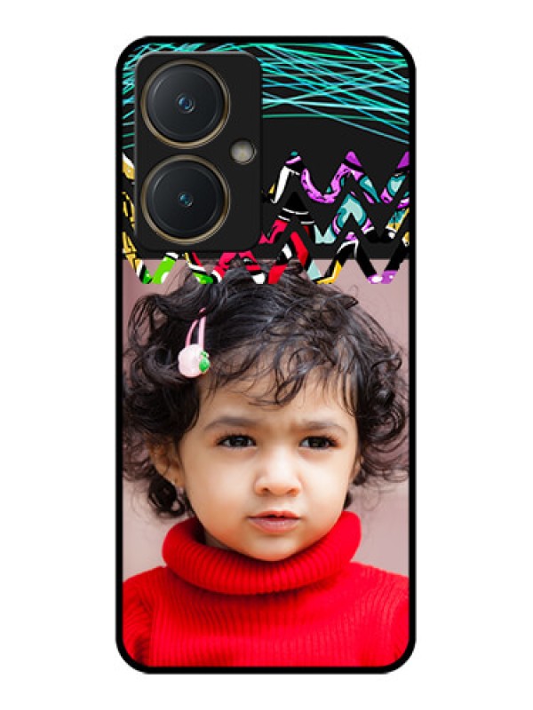 Custom Vivo Y27 Custom Glass Phone Case - Neon Abstract Design