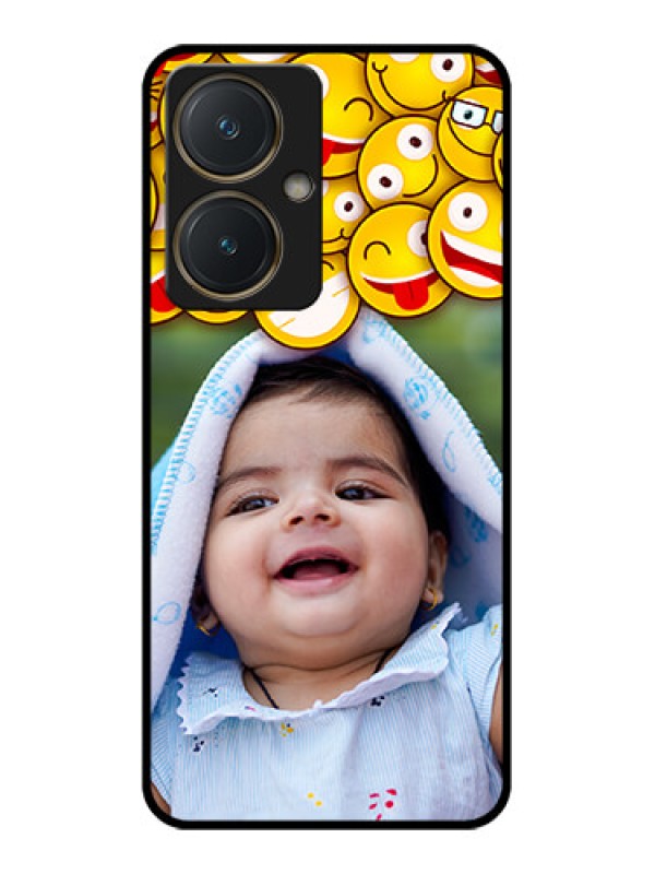Custom Vivo Y27 Custom Glass Phone Case - With Smiley Emoji Design
