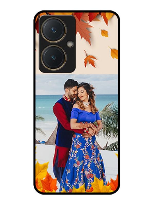 Custom Vivo Y27 Custom Glass Phone Case - Autumn Maple Leaves Design