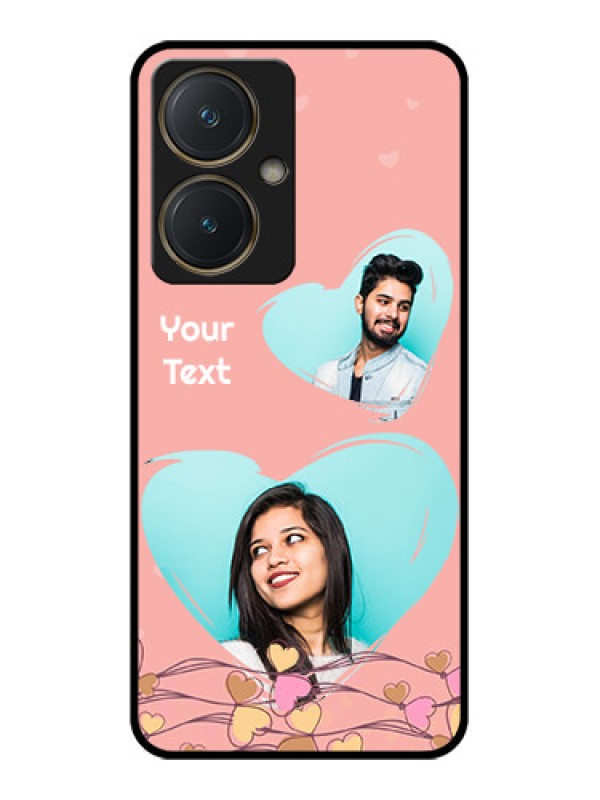 Custom Vivo Y27 Custom Glass Phone Case - Love Doodle Design