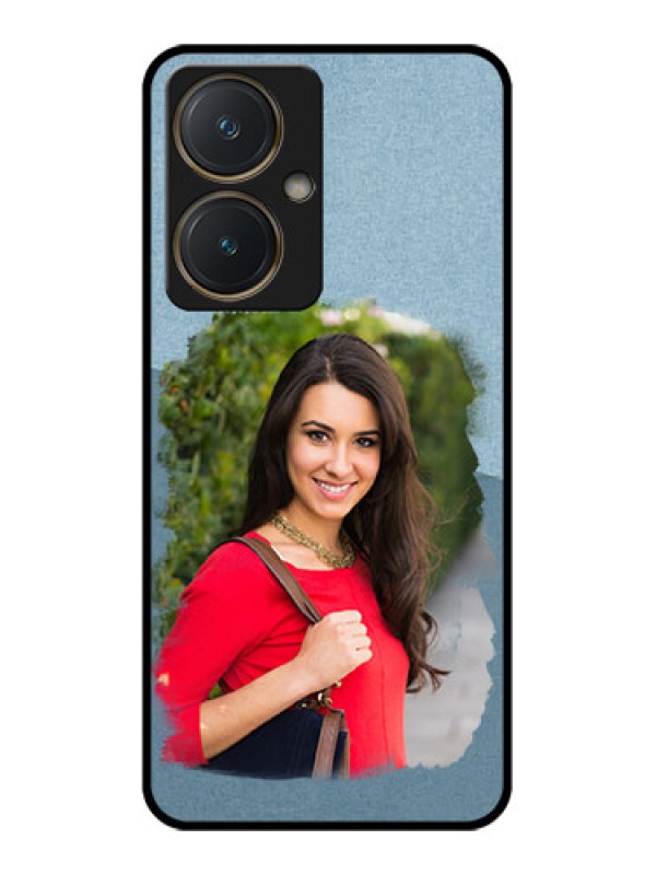 Custom Vivo Y27 Custom Glass Phone Case - Grunge Line Art Design