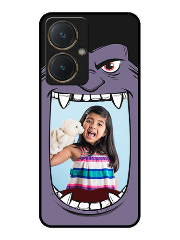 Custom Vivo Y27 Custom Glass Phone Case - Angry Monster Design