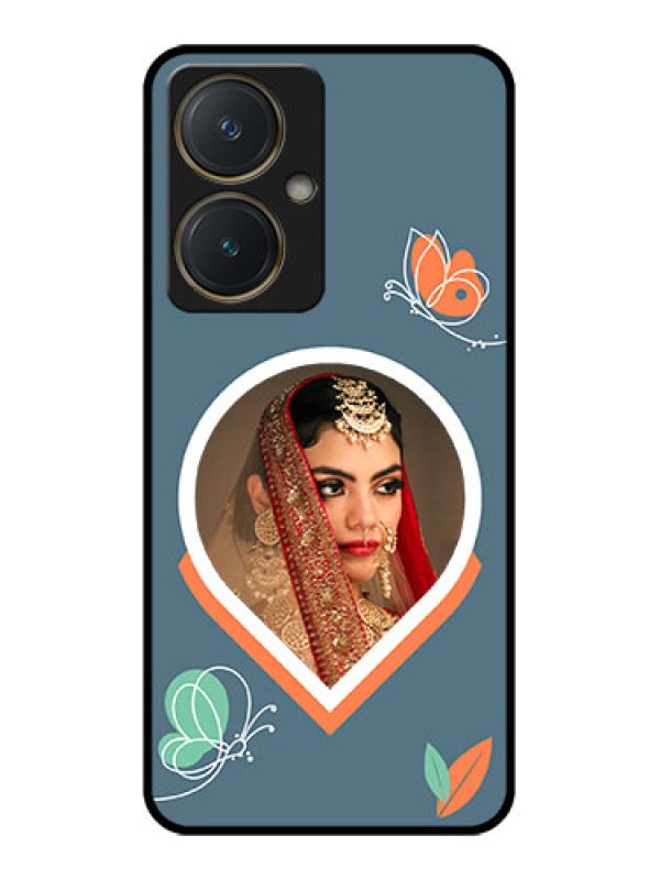 Custom Vivo Y27 Custom Glass Phone Case - Droplet Butterflies Design