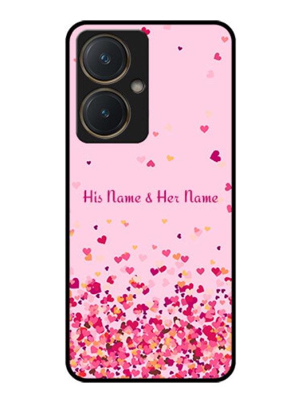 Custom Vivo Y27 Custom Glass Phone Case - Floating Hearts Design