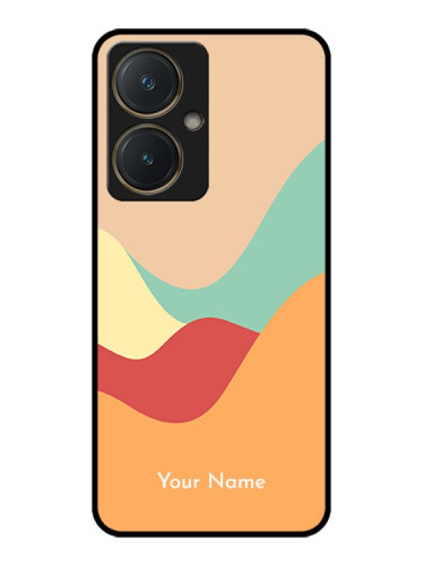 Custom Vivo Y27 Custom Glass Phone Case - Ocean Waves Multi - Colour Design