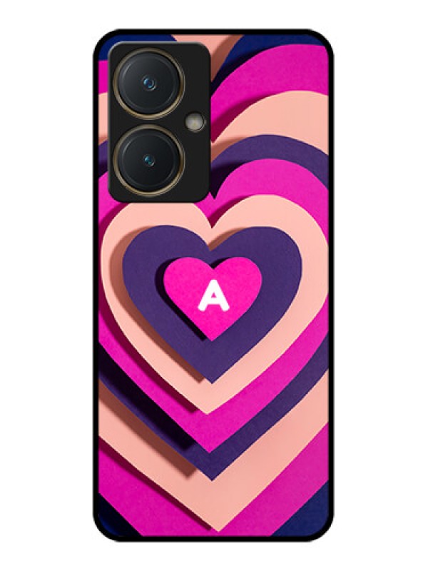 Custom Vivo Y27 Custom Glass Phone Case - Cute Heart Pattern Design