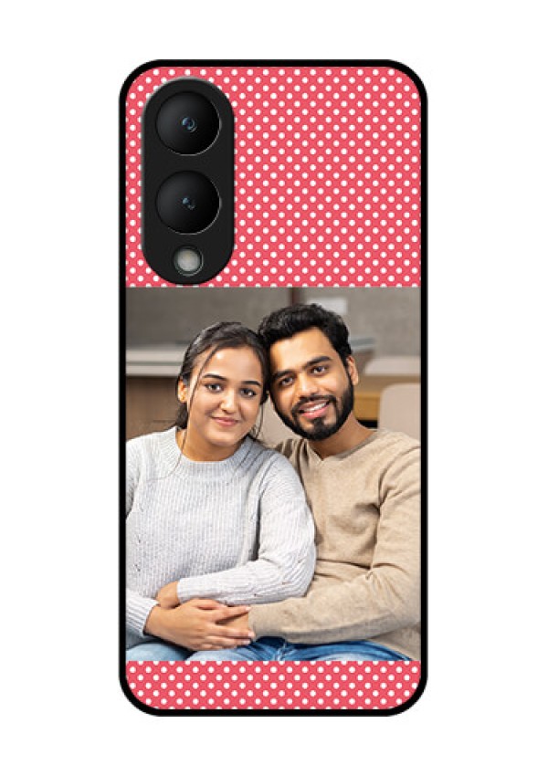 Vivo Y28 5G Custom Glass Phone Case - White Dotted Design