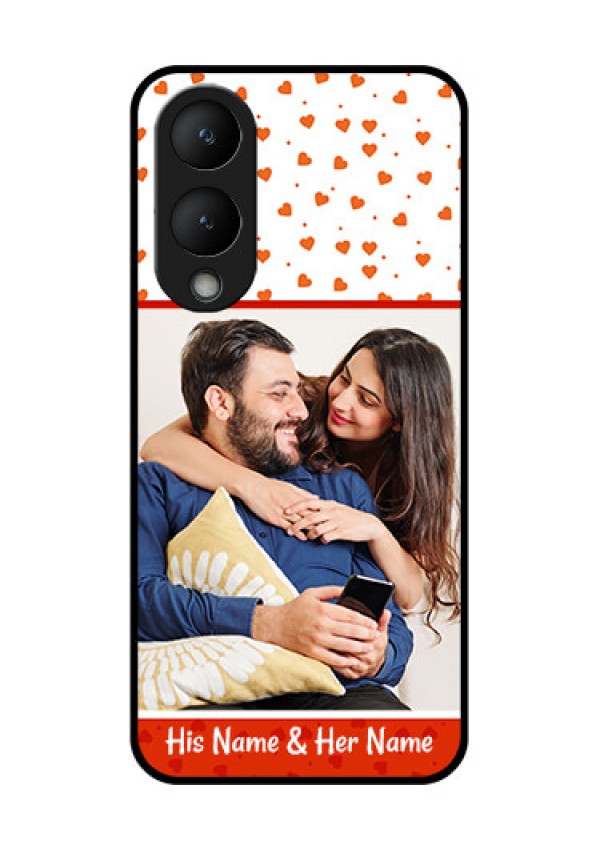 Vivo Y28 5G Custom Glass Phone Case - Orange Love Symbol Design