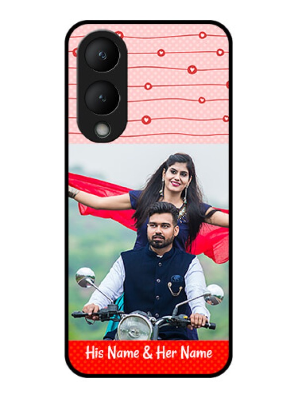 Custom Vivo Y28 5G Custom Glass Phone Case - Red Pattern Case Design