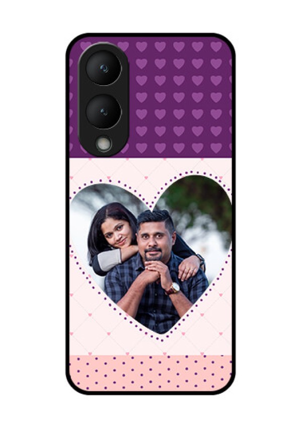Vivo Y28 5G Custom Glass Phone Case - Violet Love Dots Design