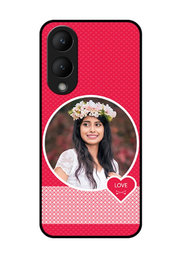 Vivo Y28 5G Custom Glass Phone Case - Pink Color Pattern Design