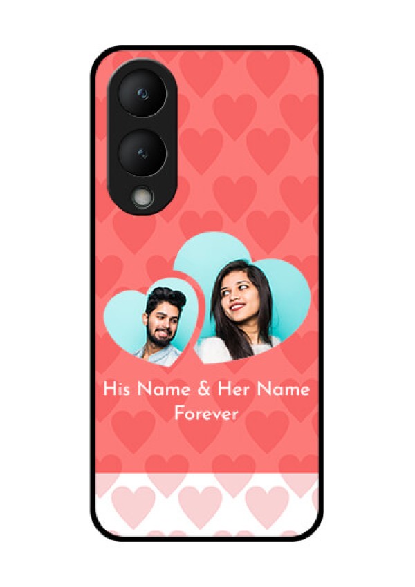 Vivo Y28 5G Custom Glass Phone Case - Couple Pic Upload Design