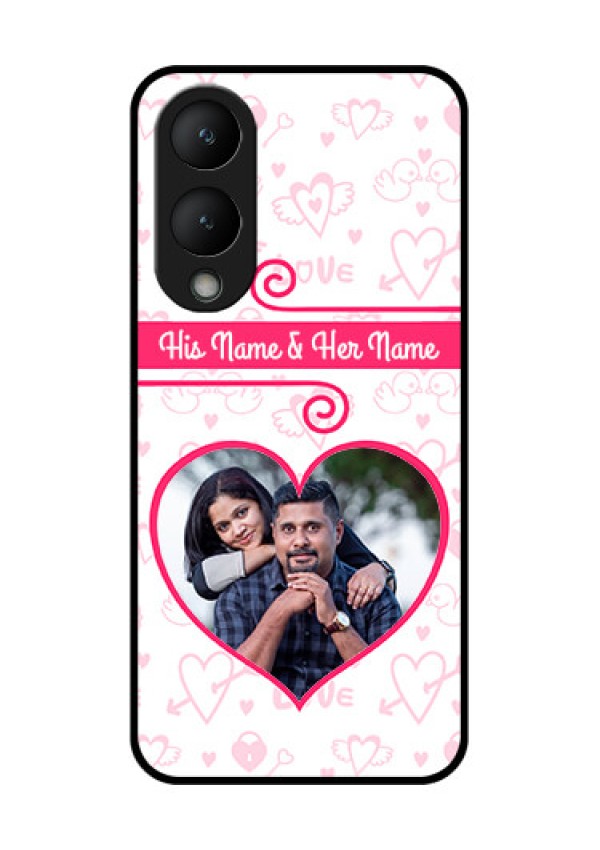Vivo Y28 5G Custom Glass Phone Case - Heart Shape Love Design