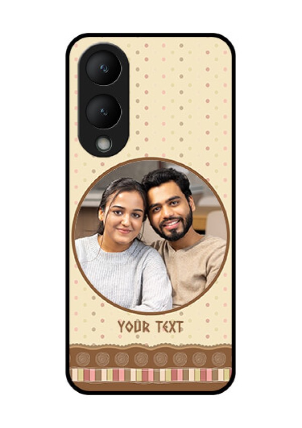 Vivo Y28 5G Custom Glass Phone Case - Brown Dotted Mobile Case Design