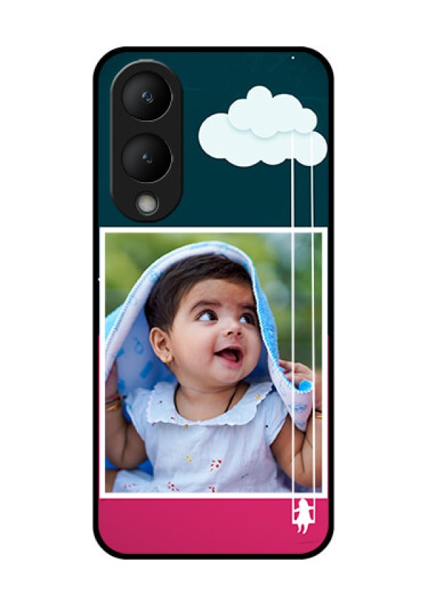 Vivo Y28 5G Custom Glass Phone Case - Cute Girl With Cloud Design