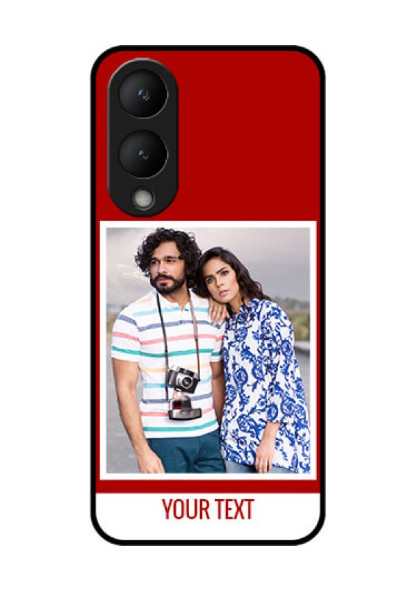 Vivo Y28 5G Custom Glass Phone Case - Red Color Design