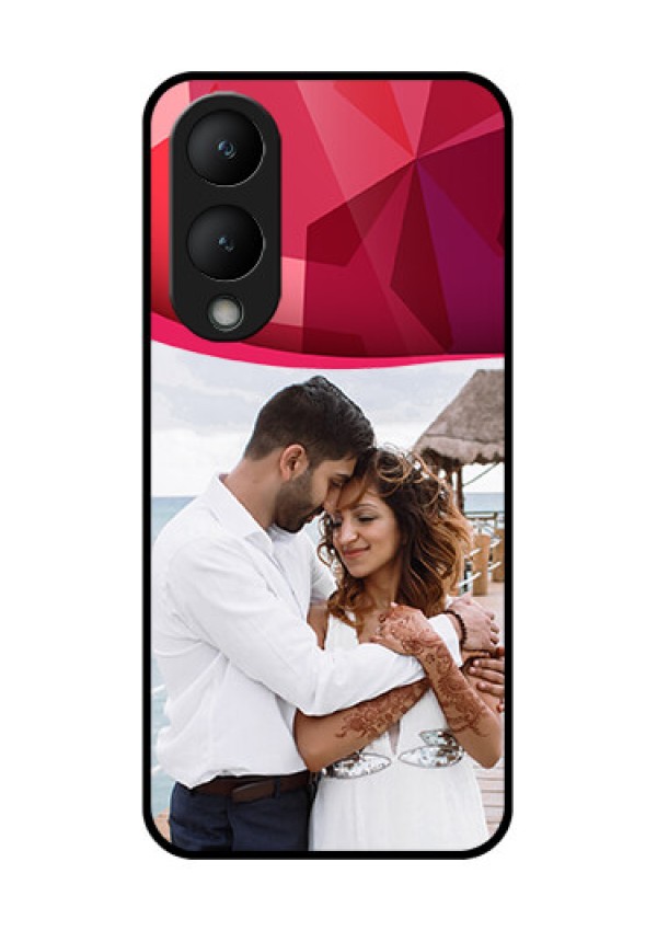Vivo Y28 5G Custom Glass Phone Case - Red Abstract Design