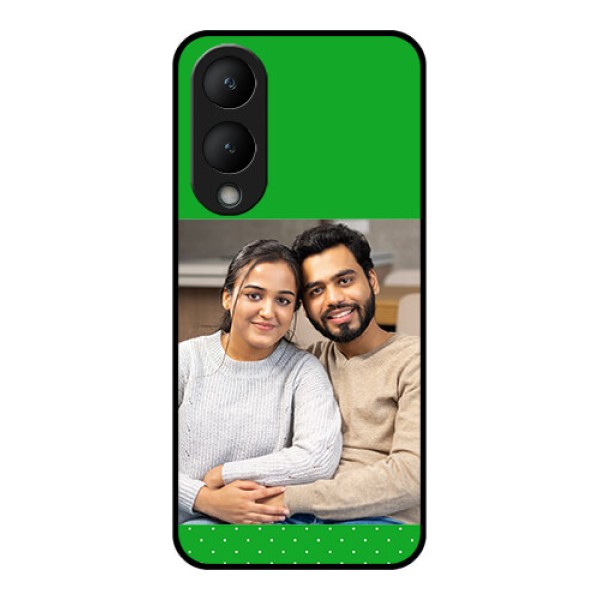 Vivo Y28 5G Custom Glass Phone Case - Green Pattern Design