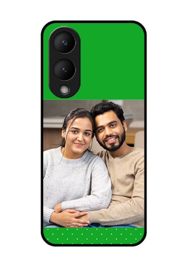 Vivo Y28 5G Custom Glass Phone Case - Green Pattern Design