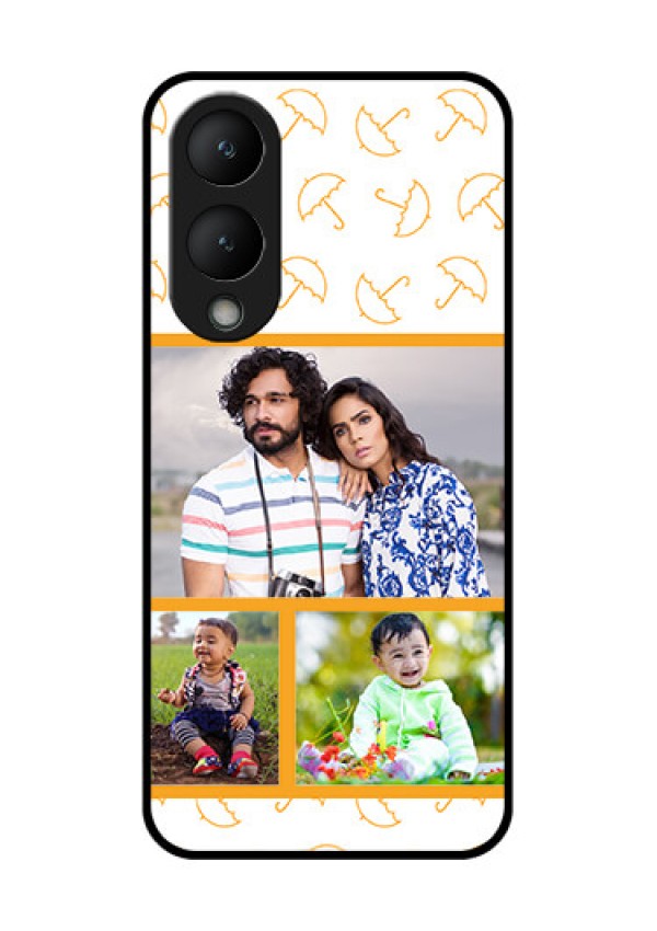 Vivo Y28 5G Custom Glass Phone Case - Yellow Pattern Design