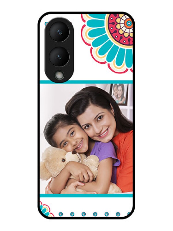 Custom Vivo Y28 5G Custom Glass Phone Case - Flower Design