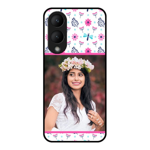 Vivo Y28 5G Custom Glass Phone Case - Colorful Flower Design