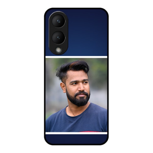 Vivo Y28 5G Custom Glass Phone Case - Simple Royal Blue Design Vivo Y28 5G Custom Glass Phone Case - Simple Royal Blue Design