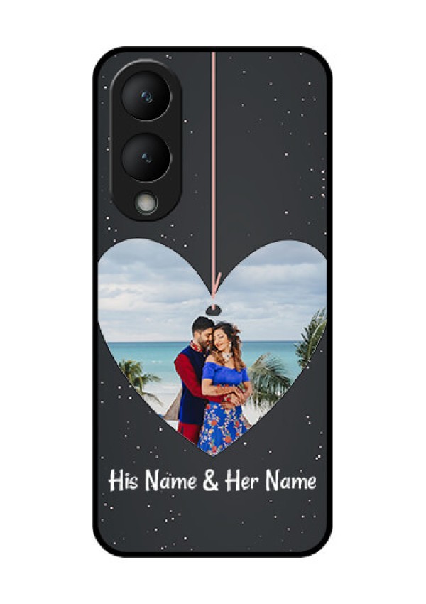 Vivo Y28 5G Custom Glass Phone Case - Hanging Heart Design