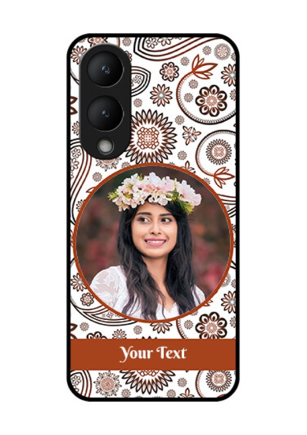 Vivo Y28 5G Custom Glass Phone Case - Abstract Flower Design
