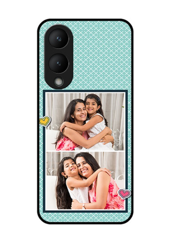 Vivo Y28 5G Custom Glass Phone Case - 2 Image Holder With Pattern Design