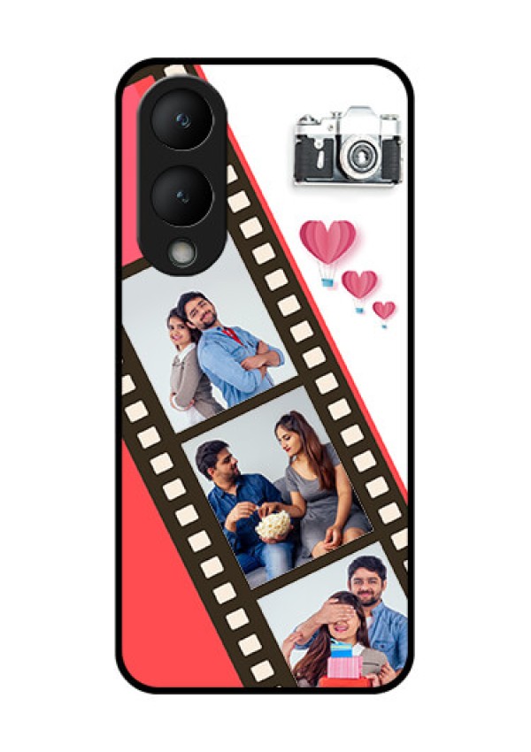 Vivo Y28 5G Custom Glass Phone Case - 3 Image Holder With Film Reel