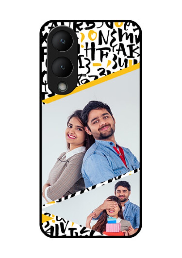 Vivo Y28 5G Custom Glass Phone Case - Letters Pattern Design