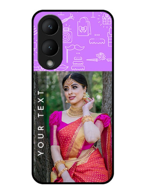 Custom Vivo Y28 5G Custom Glass Phone Case - Birthday Icons Design