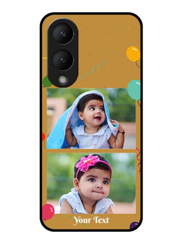 Custom Vivo Y28 5G Custom Glass Phone Case - Image Holder With Birthday Celebrations Design